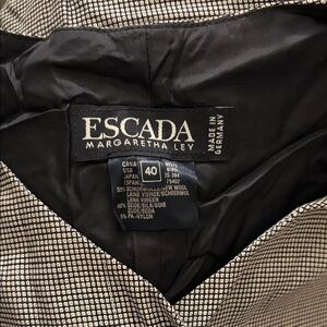 Escada Checkered Black and Cream Sleeveless Top
